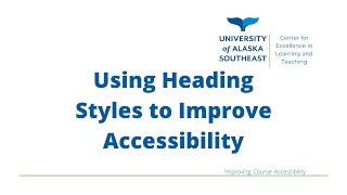 Using Heading Styles to Improve Accessibility