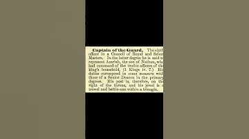 Captain of the Guard: Encyclopedia of Freemasonry By Albert G. Mackey