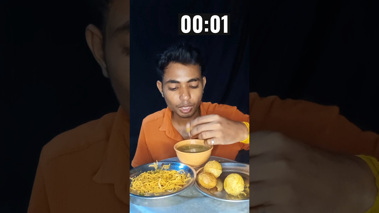 Chowmin Golgappe Eating Challenge 25 Second Challenge #shorts #food #challenge #youtubeshorts