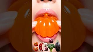 ASMR PUMPKIN JELLY | ASMR EMOJI FOOD #asmr #mukbang #satisfying #eating #shorts
