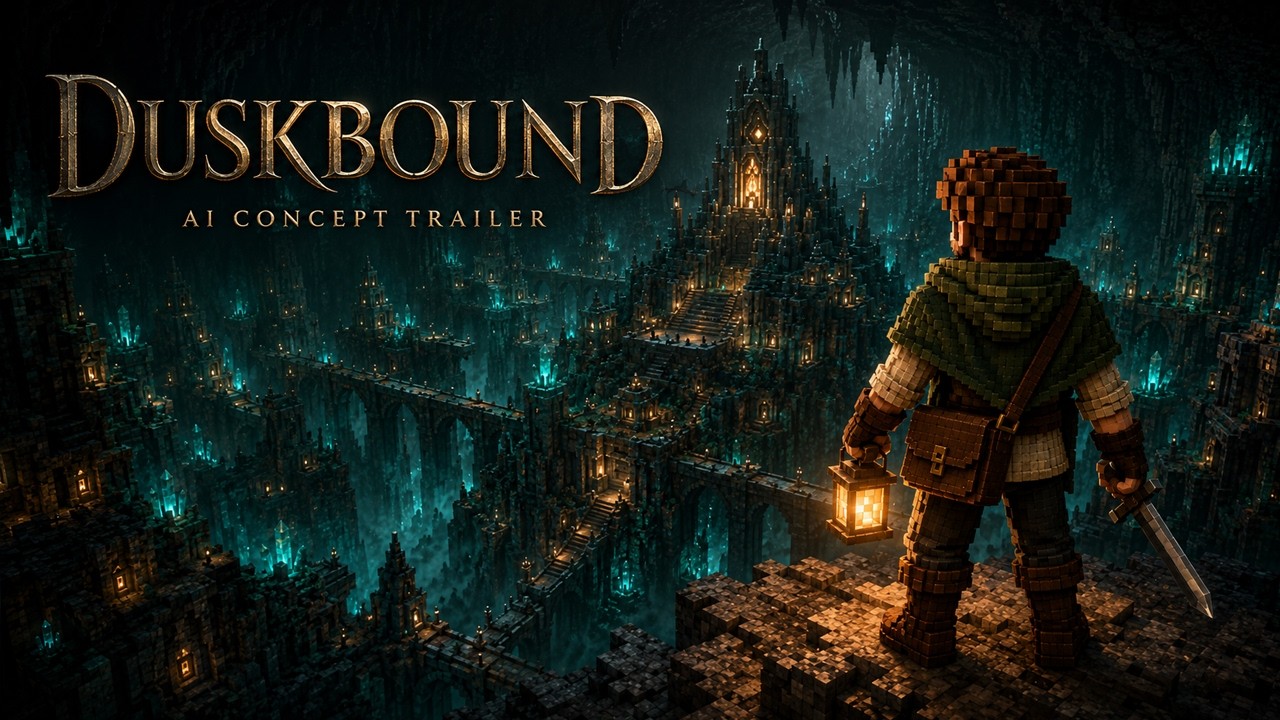DUSKBOUND: The Dark Remembers | AI Voxel Fantasy Concept Trailer