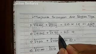 Cara cepat menghitung akar pangkat tiga - menjawab soal. langkah
pertama kita harus tahu table tiga. selanjutnya adalah : • pisahkan
3 a...