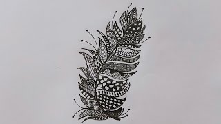 Zentangle Art of Leaf#shorts