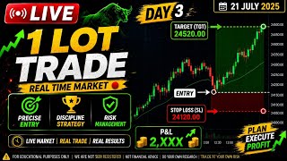 Live Trade with 1 Lot 15 Days Challenge with 15k capital 🎯💸|Day 3 |RK Trader Gujarati|