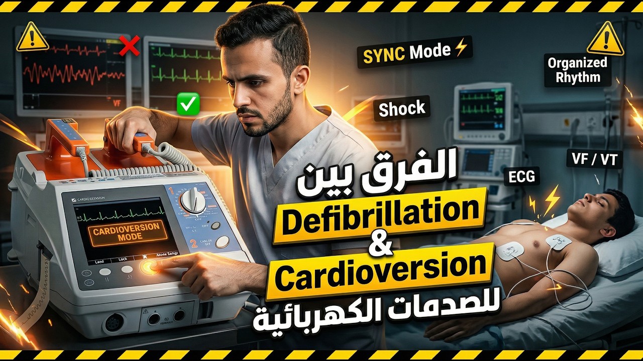 سؤال انترفيو للتمريض | (13) الفرق بين الـ Defibrillation و Cardioversion للصدمات الكهربائية