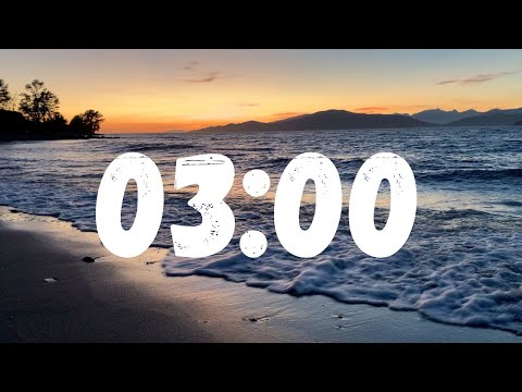 3 Minute Countdown Timer with Sunset Waves