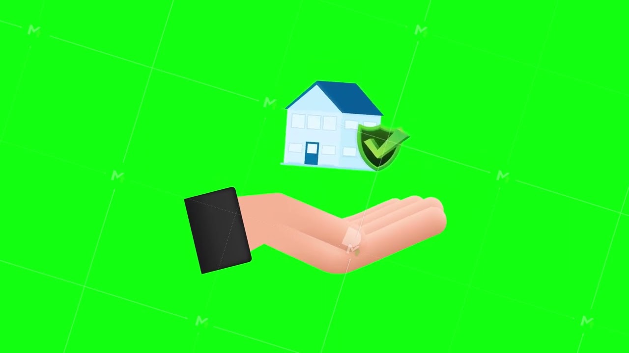 Home insurance policy services. Home safety security. Motion graphics 4k