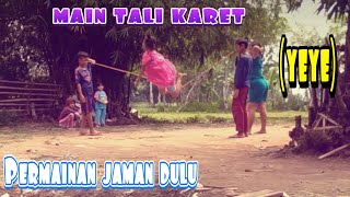 #permainan lawas #talikaret  BERMAIN TALI KARET ATAU YEYE. permainan jaman dulu.