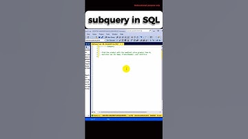 subQuery in SQL