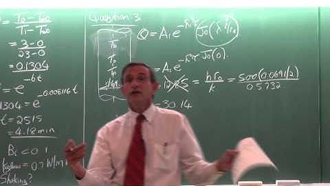 Lecturte 20 (2014) Test 1 on transient heat conduction and differential equations