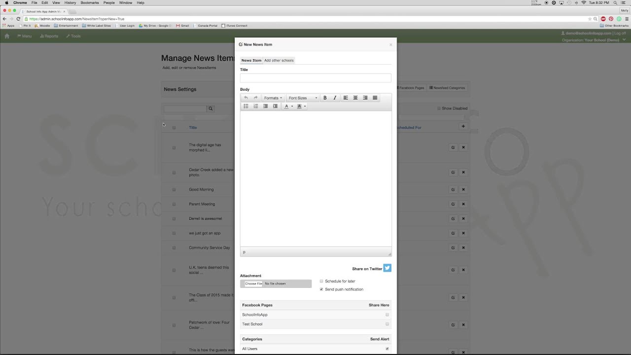 Admin Portal Newsfeed Updates and Push Notifications - YouTube