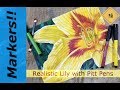 Drawing a Realistic Lily in Markers (Faber-Castell Pitt Artist Pens)