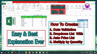 How to Create Drop down List With Auto Price List Excel 2020 | Data Validation | Excel | covid 19 screenshot 5