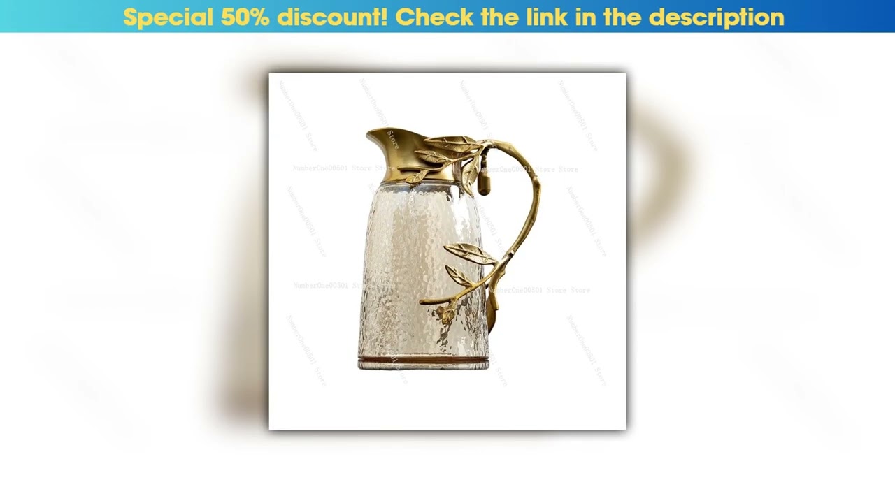 Unboxing High-end light luxury brass glass cool hot tea kettle household retro red wine decanter de