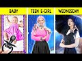 How To Become Wednesday Addams😏 || Nerd to E-Girl Makeover Ideas at School by 123GO! CHALLENGE