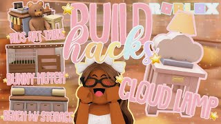 Cute Bloxburg Build Hacks For Your Home Kids Art Table Bunny Hutch Bench Cloud Lamp Roblox Youtube