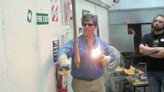 Josh Simpon in New Zealand making a glass cane