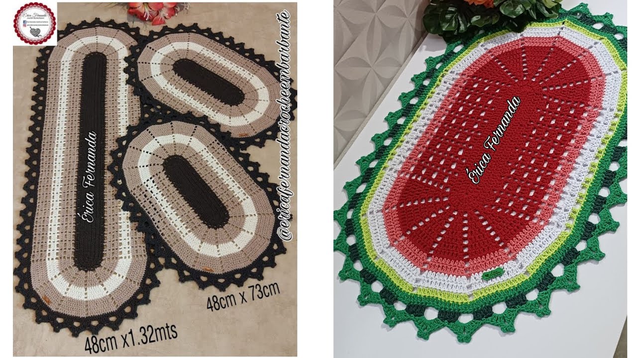 Tapete Sucesso de vendas mais econômico da Érica ( Tapete melancia) passo a passo