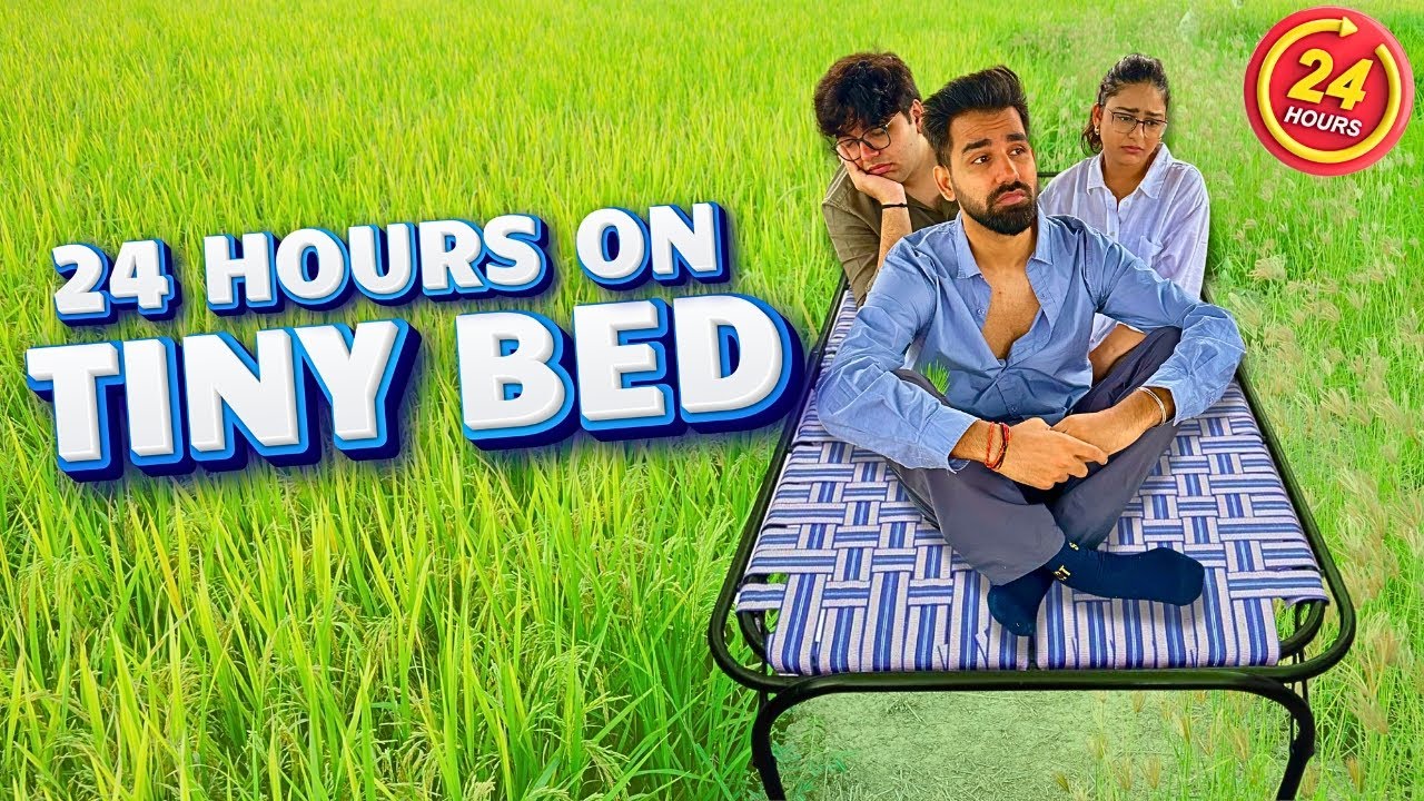 24 HOURS ON TINY BED WITH MY BROTHER & SISTER | Rimorav Vlogs