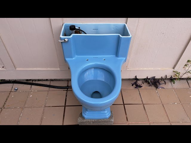 Blue 1949 Standard One Piece Flushes! - YouTube