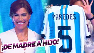 ¡VALE ORO! Leandro Paredes le regaló una remera autografiada a su mamá Miriam Benitez