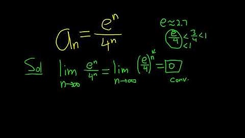 Larson Calculus 9.1 #36: Determine if the Sequence a_n = e^n/4^n Converges or Diverges