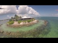 East Sister Rock island, off of Marathon, Florida, USA - by drone.