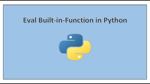 Eval function in python