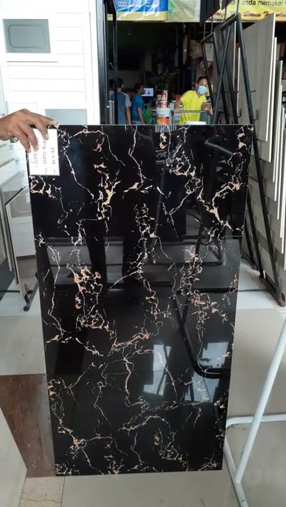 Granit 60x120 Serenity Porto Black warna hitam ada paduan warna gold menawan #bojonegoro #granite