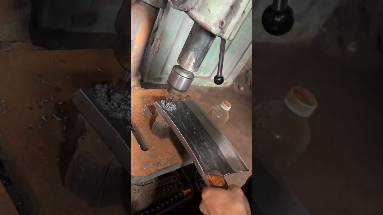 Customizing a Cleaver with a Beautiful Hole  Unique Blade Design 