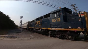CSX Engine 6513 Hauling a Few Pressure Differential Covered Hoppers in Plymouth - Michigan