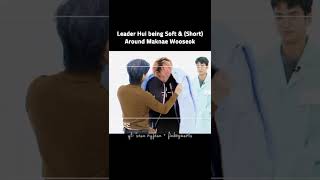 hui being soft & short around wooseok #shorts #kpop #hui #wooseok #pentagon #maknae #leader #fyp