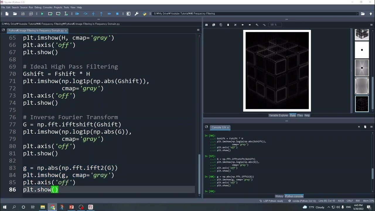 Python#6 Frequency Domain Filter: Ideal Low and High Pass Filter in ...