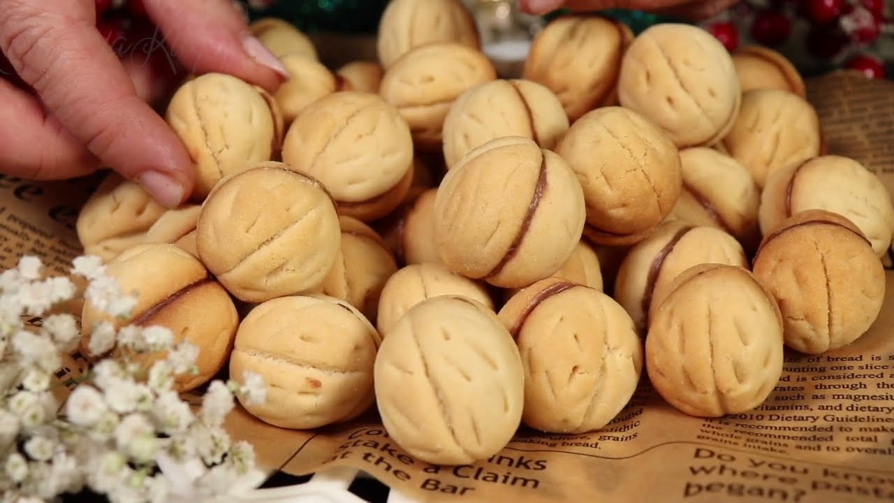 Хрустящие грецкие орехи с начинкой - печенье - чудесно и без использования формочек 💯