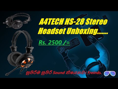 A4TECH HS-28 Stereo Headset Unboxing Sinhala