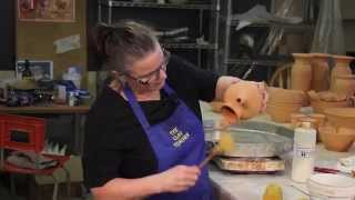 Glazing the tea pot and lid - How to Make a Pottery Tea Pot - Part 7