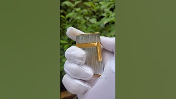 Set Quà Tặng Bật lửa ST Dupont trắng xước viền vàng QT-D132 ( 0918924444)