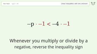 p Greater Than 4  Solve Linear Inequalities With One Unknown