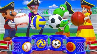Super Mario Party MiniGames Waluigi Vs Mario Vs Daisy Vs Yoshi (Master Difficulty)