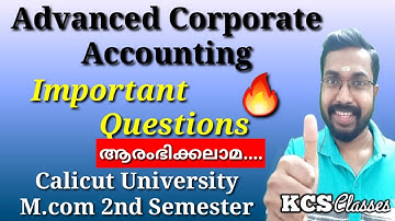Advanced Corporate Accounting|Important Questions|Calicut University M.com 2nd Semester