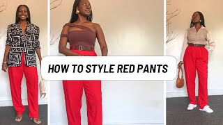 How to style red pants | outfit ideas.