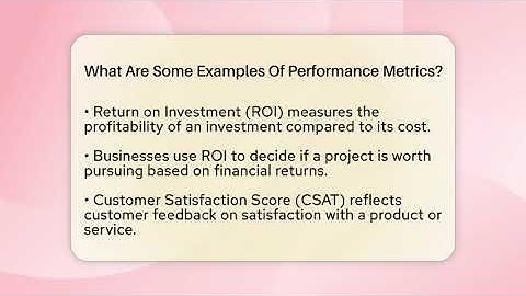 What Are Some Examples Of Performance Metrics? - The Personal Growth Path