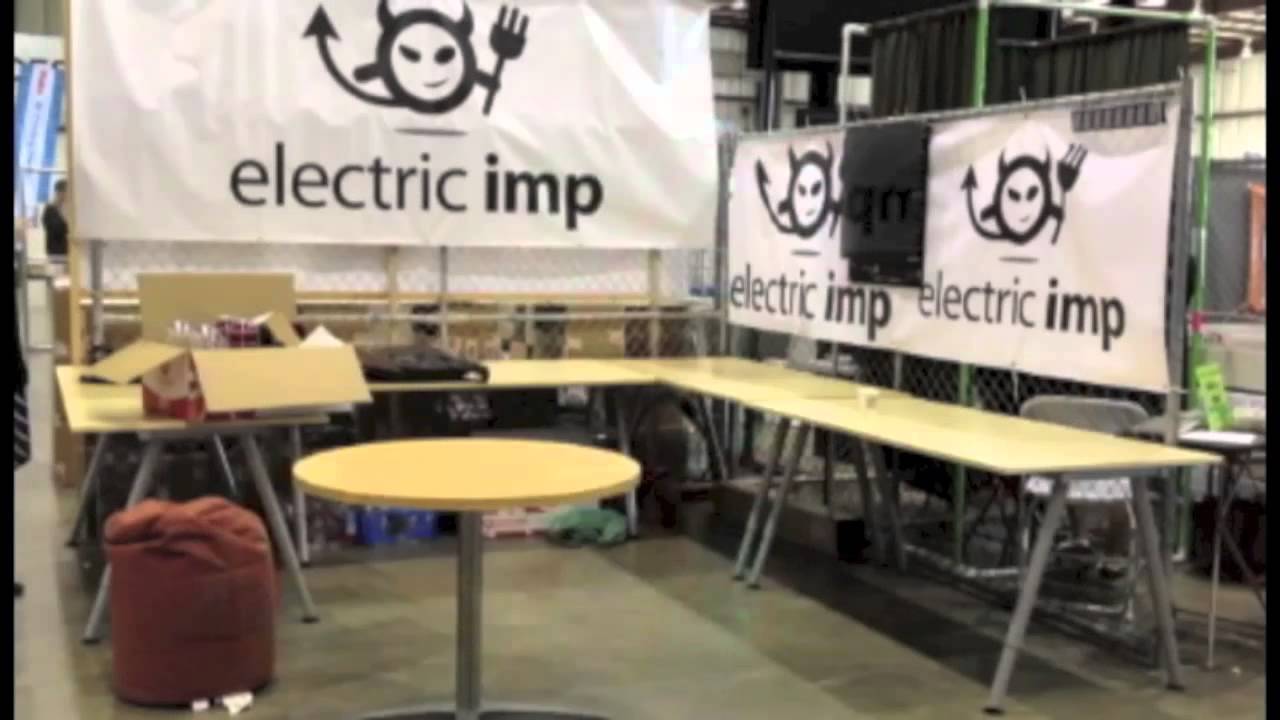Setting up the Electric Imp Maker Faire booth!