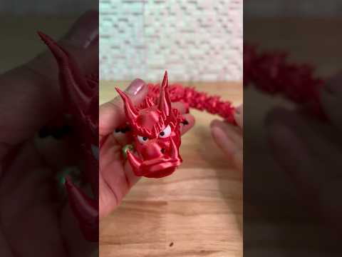 3d printed red flexi dragon #3dprinting #bambulab #dragon #3d #3dprinter