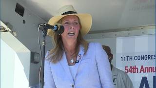 Ohio Democratic gubernatorial nominee Amy Acton speaks in Cleveland about Canfield Fair incident