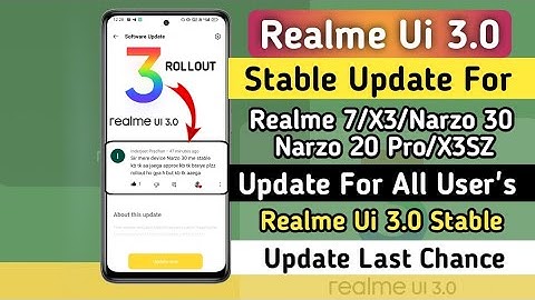 Realme Ui 3.0 Android 12 Stable Update For Realme 7/X3/Narzo 30 🤩 | Realme Ui 3.0 Stable Update