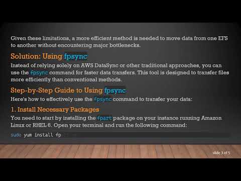 Efficiently Transfer Data from AWS EFS to EFS Across Regions Using fpsync