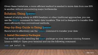 Efficiently Transfer Data from AWS EFS to EFS Across Regions Using fpsync