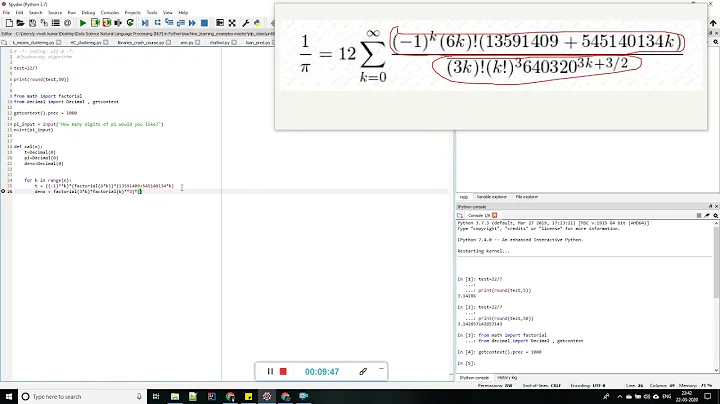 Value of PI to the Nth Digit | Python Interview | Chudnovsky algorithm