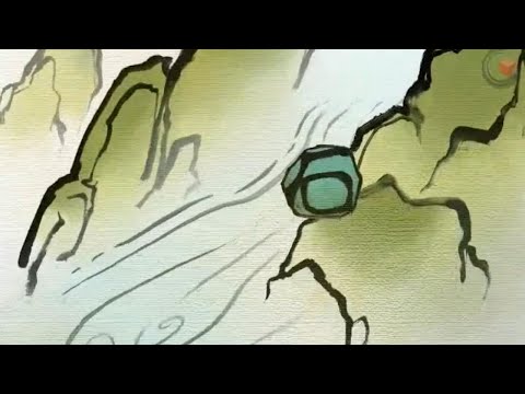 【한자/중국어 학습만화】 山→岩[山一口]: 바위 암, yán, がん, boulder 【Chinese Etymology Animation】